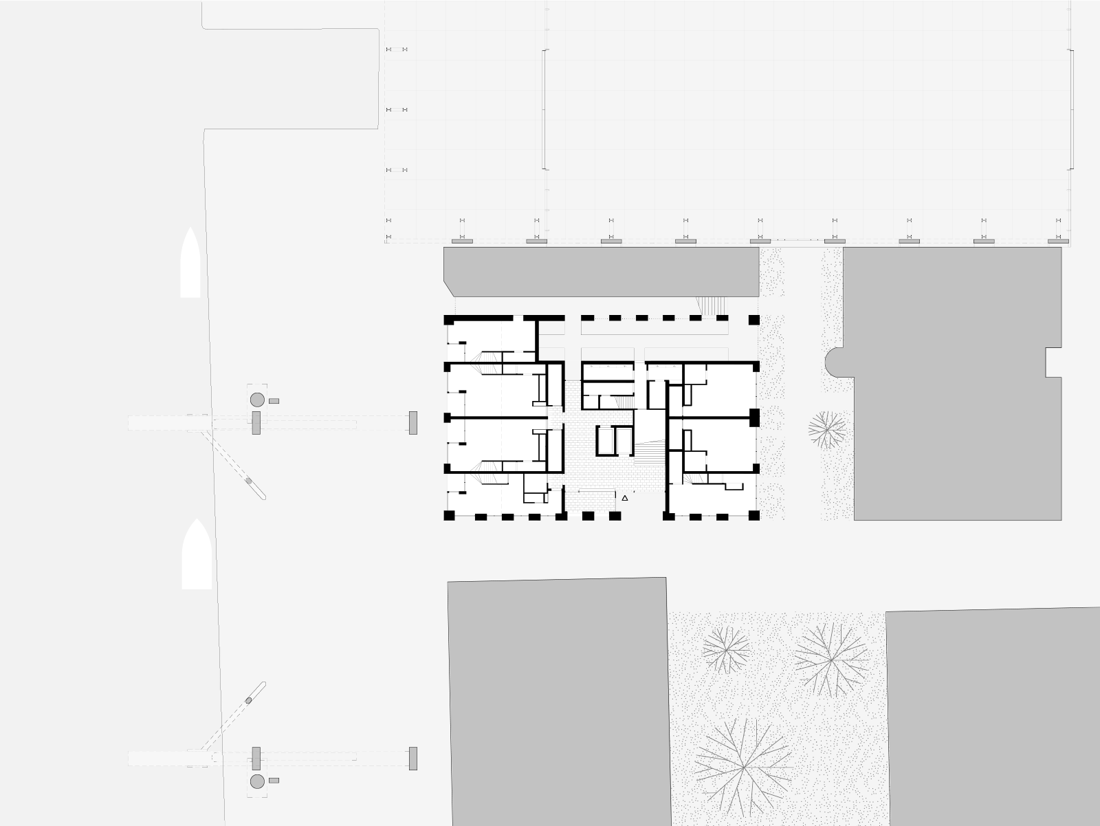drawing plan ground floor Oostenburg apartment block by beta architect amsterdam evert klinkenberg gus auguste van oppen