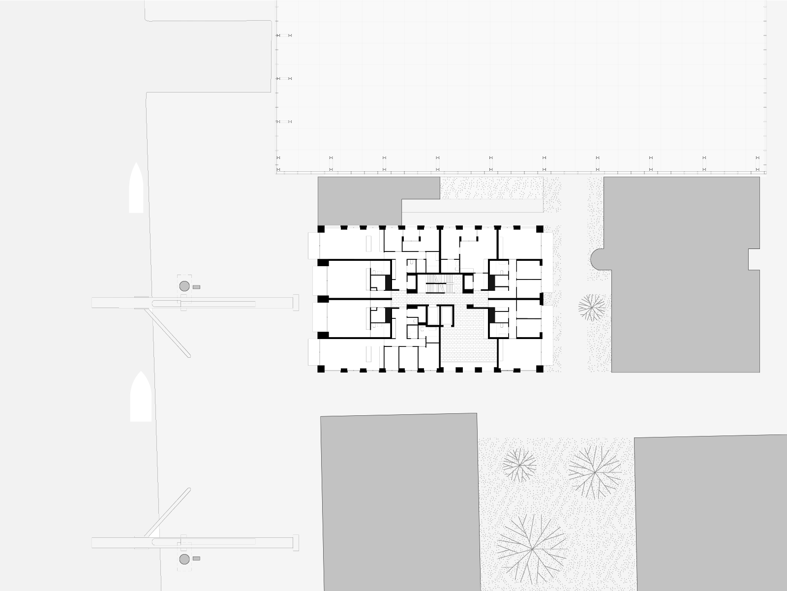 drawing plan fifth floor Oostenburg apartment block by beta architect amsterdam evert klinkenberg gus auguste van oppen