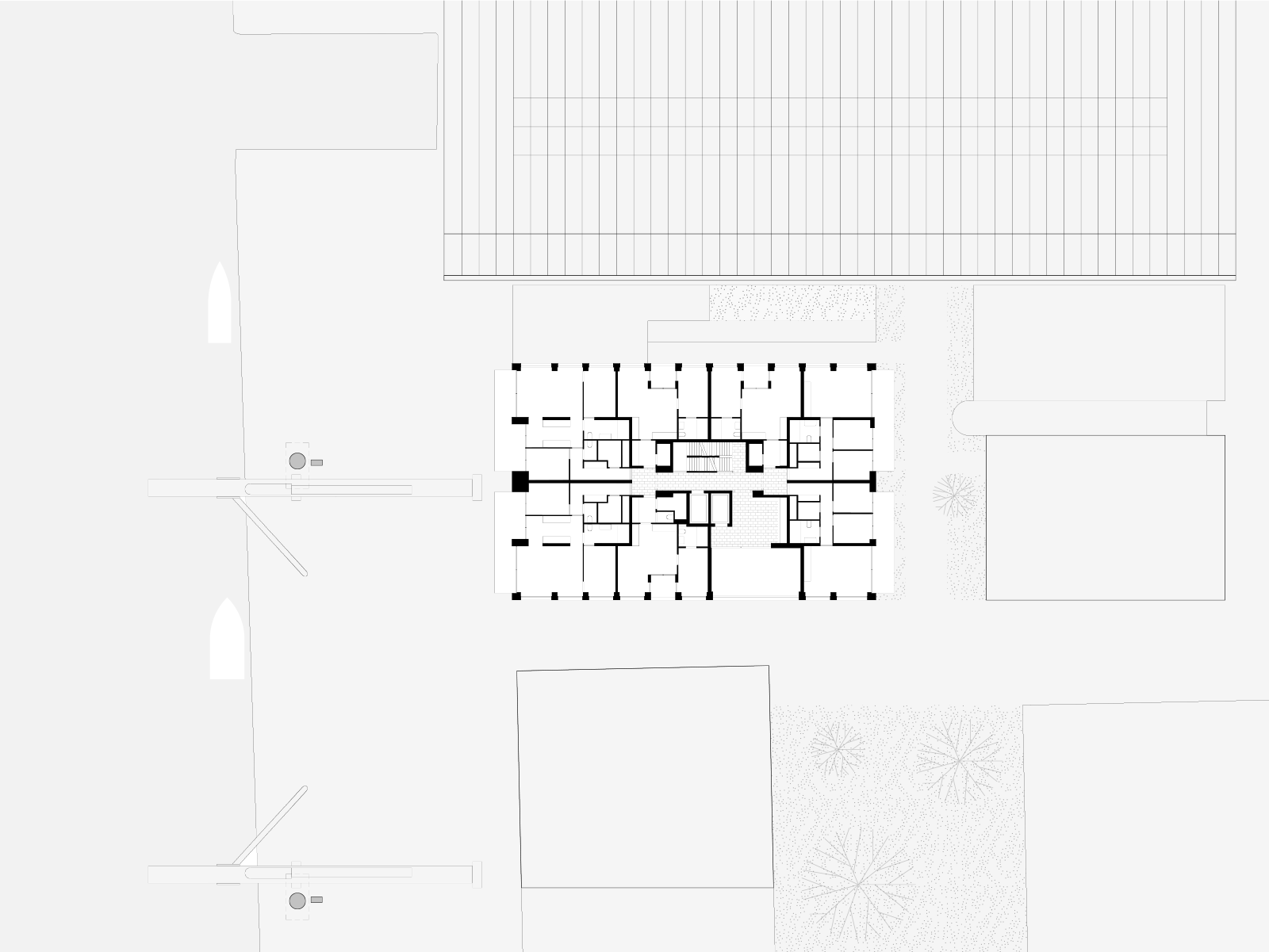 drawing plan ninth floor Oostenburg apartment block by beta architect amsterdam evert klinkenberg gus auguste van oppen