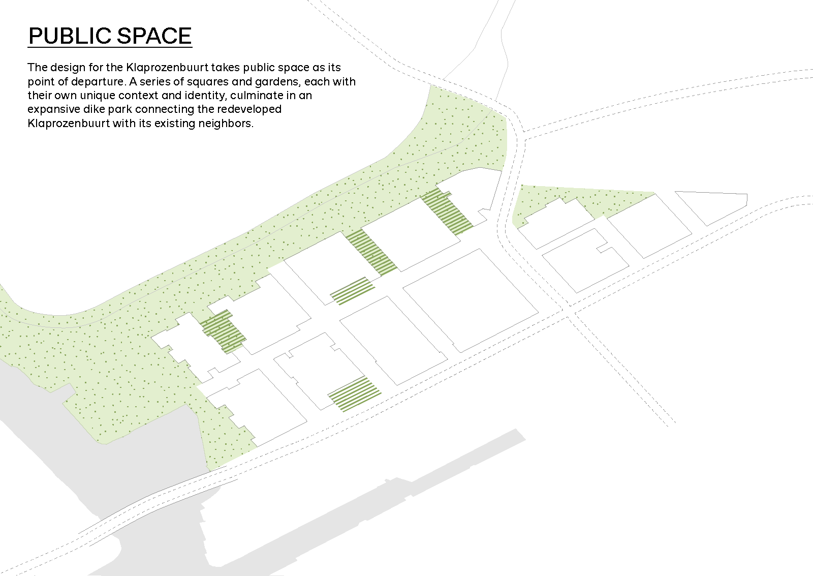 isometric scheme of public space of project Klaprozenbuurt by BETA architect Amsterdam Evert Klinkenberg Auguste Gus van Oppen