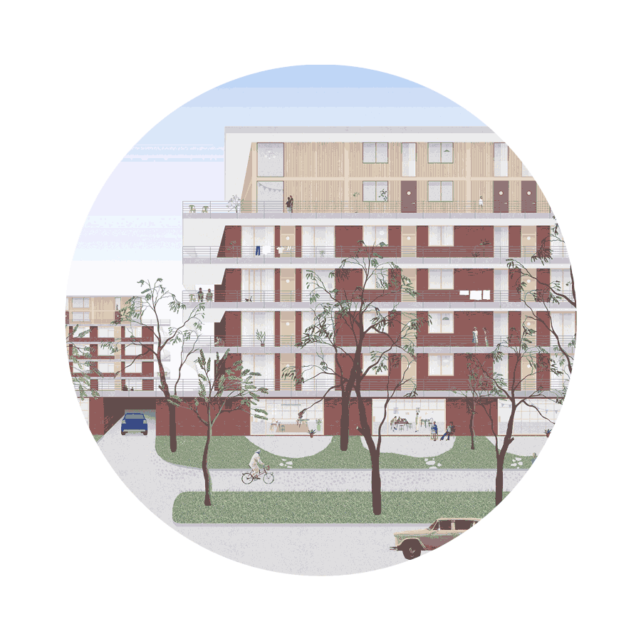 collage about intergenerational living in postwar flat by beta architect amsterdam evert klinkenberg gus auguste van oppen