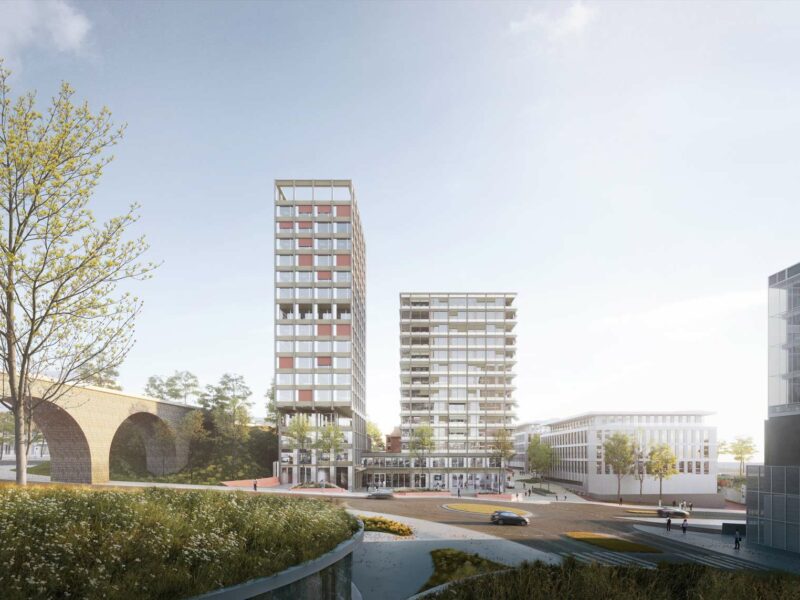 render of Grand Place showing new towers by beta architect amsterdam evert klinkenberg gus auguste van oppen