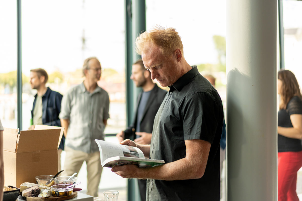 photo of book launch event in Arcam Amsterdam BETA architects Amsterdam Auguste Gus van Oppen Evert Klinkenberg photo by Karin ter Laak