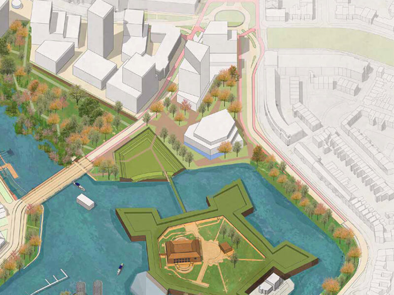 citadelpoort den bosch artist impression aerial view beta MVRDV MTD shortlisted design competition