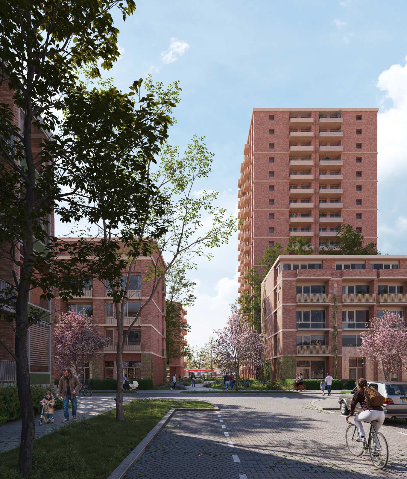 click to enlarge and start slideshow street render of Hoogveen project by beta architects amsterdam evert klinkenberg auguste gus van oppen image by Parallel