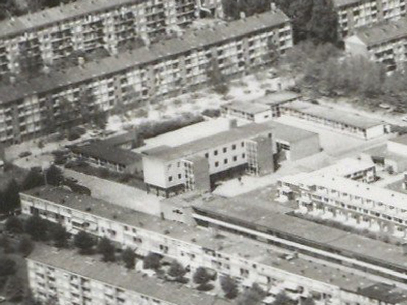 historic aerial photo of Station Wildeman context project in Amsterdam by beta evert klinkenberg auguste gus van oppen