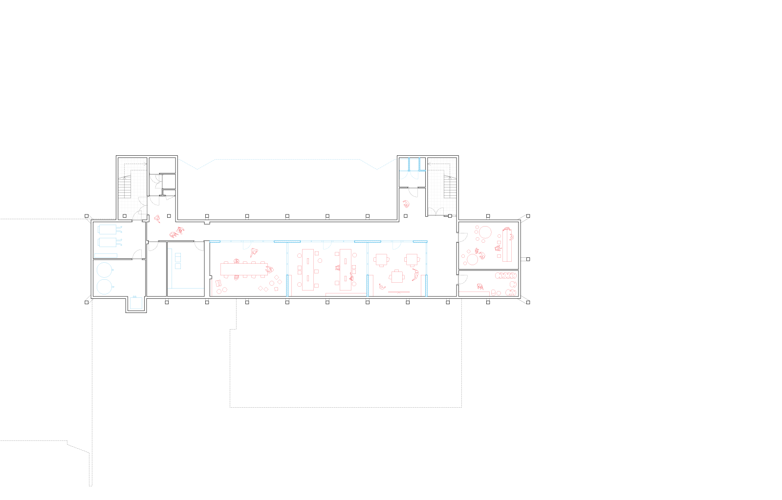 basement plan of Station Wildeman project in Amsterdam by beta evert klinkenberg auguste gus van oppen