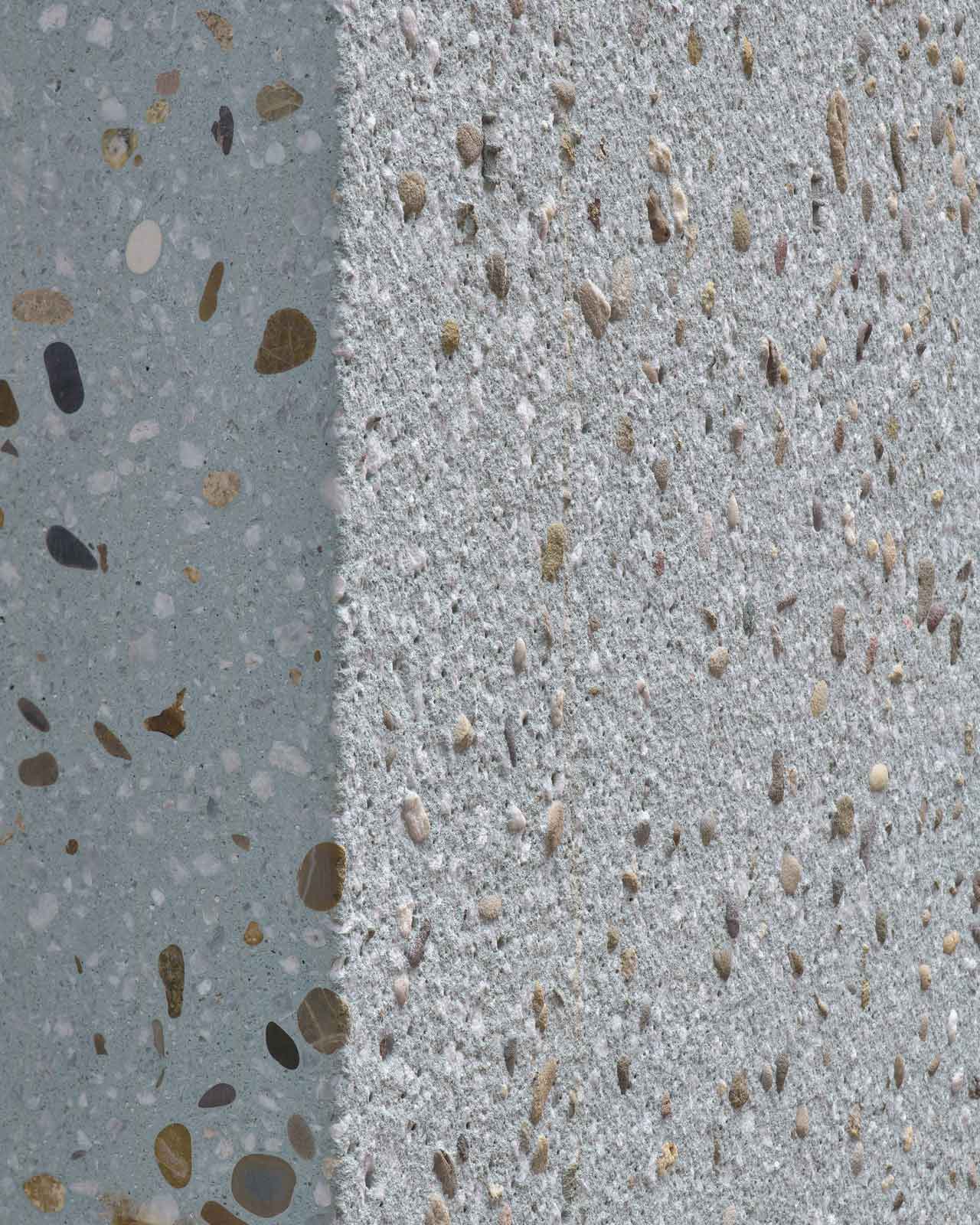 material closeup of concrete of Oostenburg Draaier apartment block by beta architect amsterdam evert klinkenberg gus auguste van oppen image by MWA Hart Nibbrig